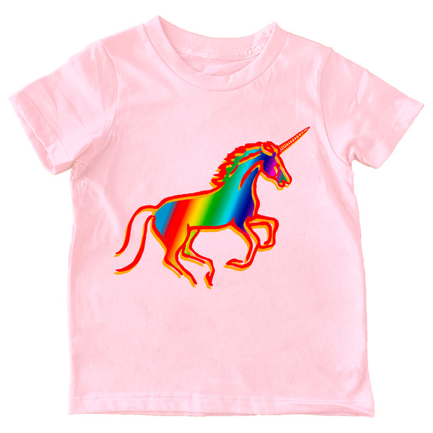 Rainbow Unicorn - pink tee