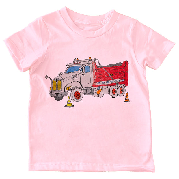 Dump Truck - pink tee