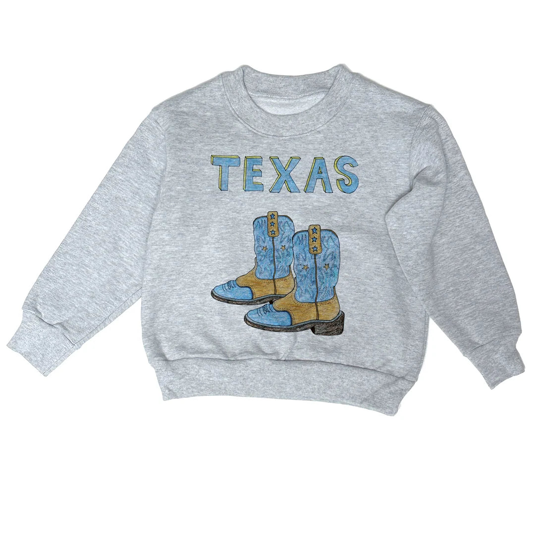 TX Boots - Heavy fleece Sweatshirt - Grey Size 6