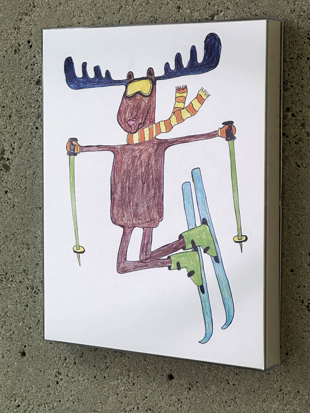 Ski Moose - Poster 11x14 inches