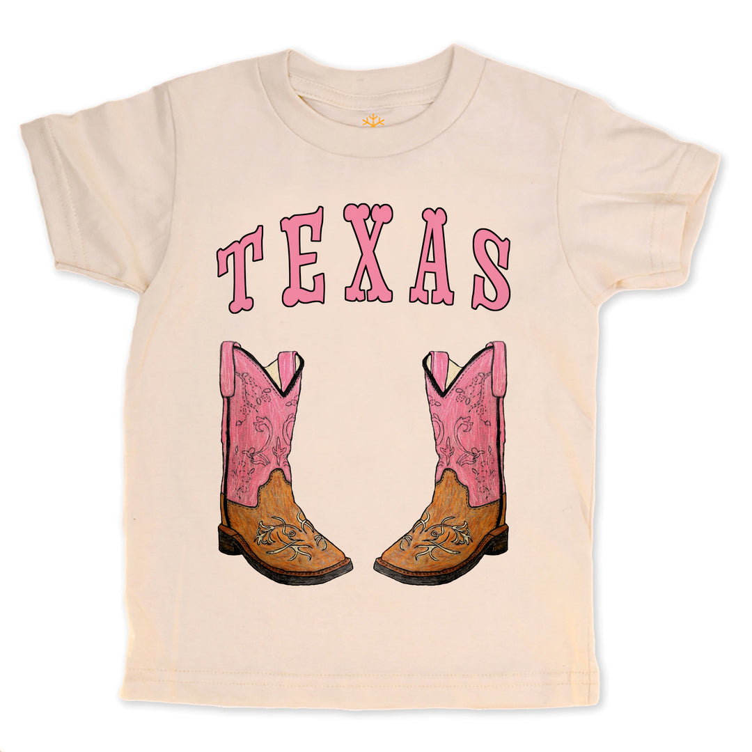 Pink TX Boots - Natural organic - Size 4T
