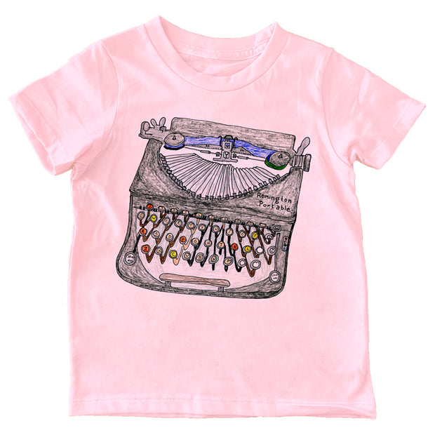 Typewriter - pink tee